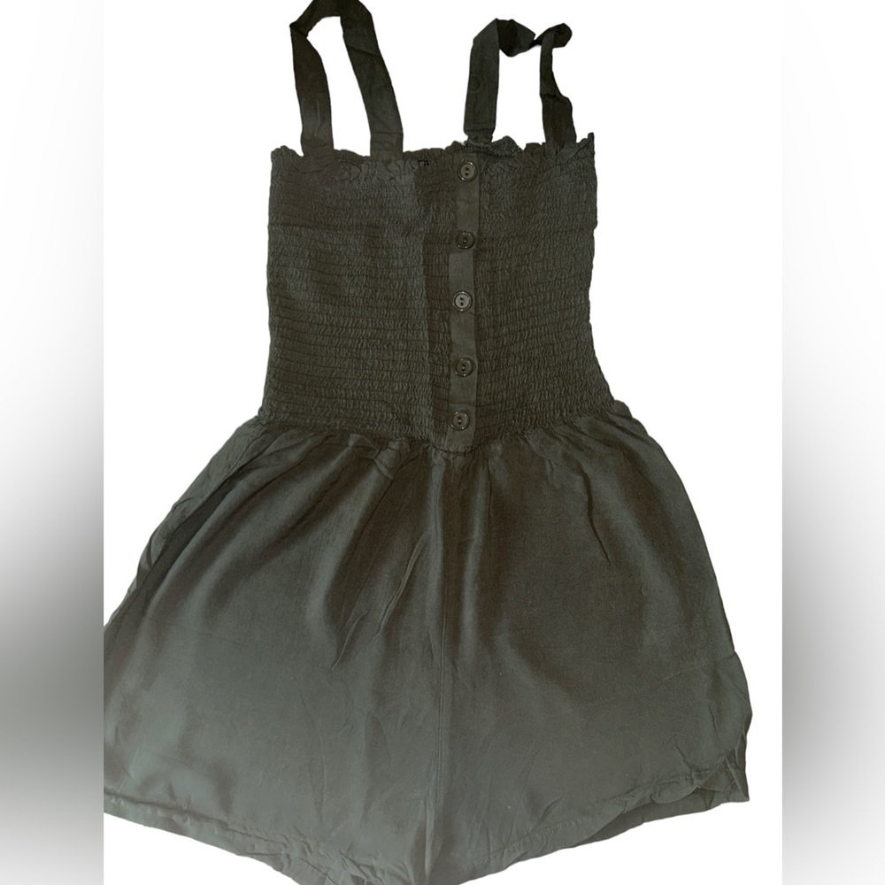 Fashion Nova Shelley Smocked Romper - Olive